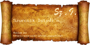 Szurcsik István névjegykártya